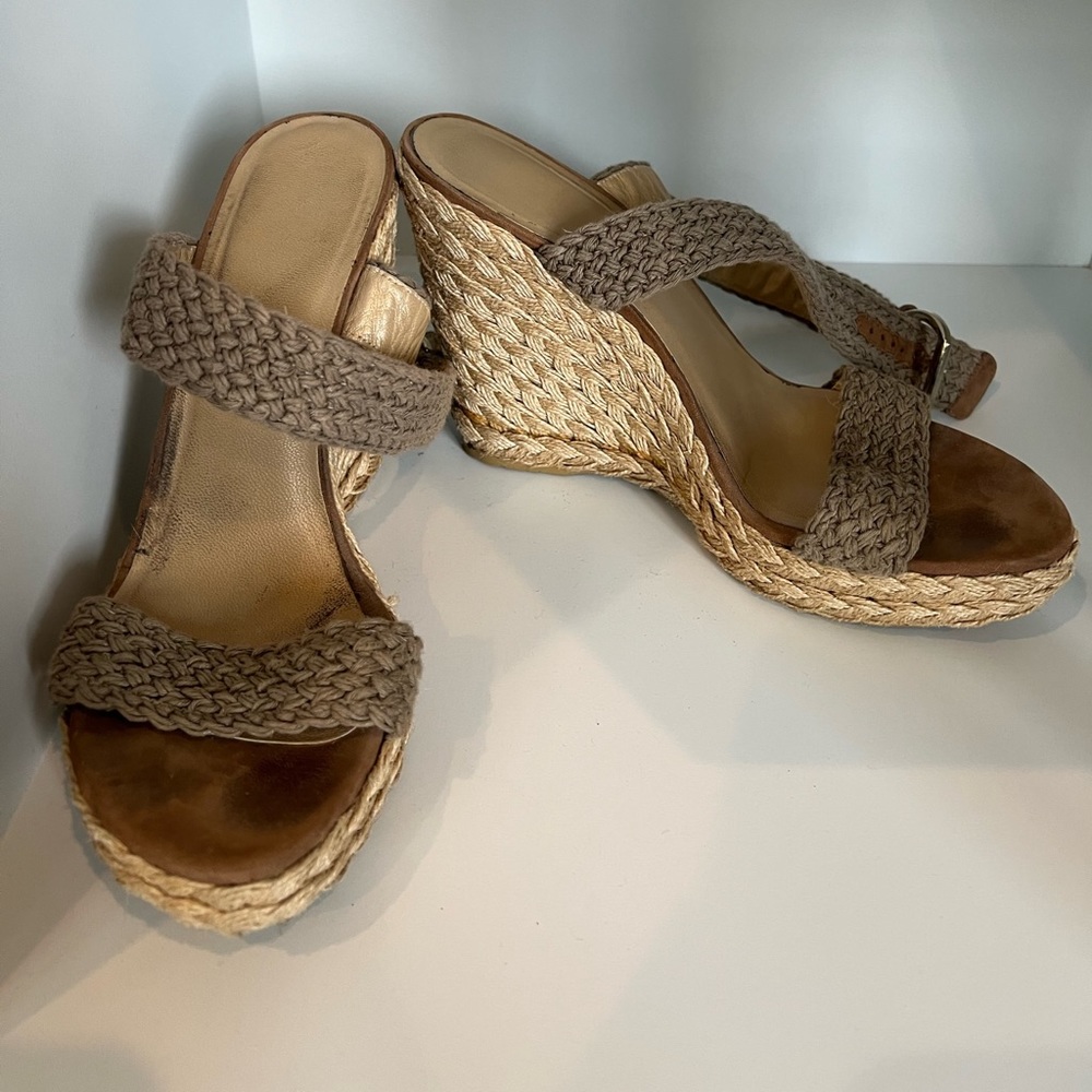 Stuart Weitzman braided wedges